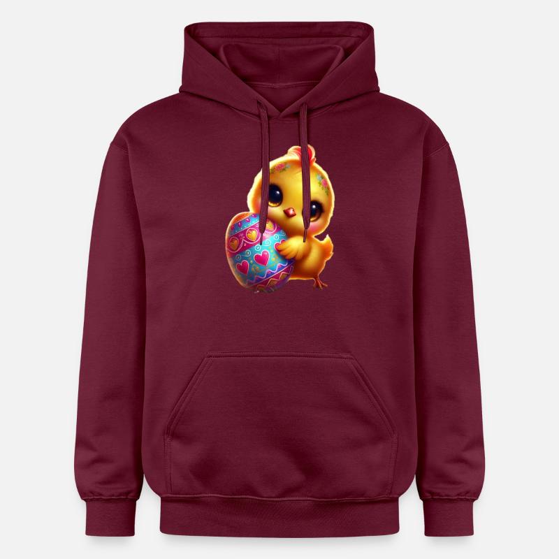 Poussins de Pâques avec oeuf - Sweat à capuche Softstyle® Gildan Unisexe - maroon