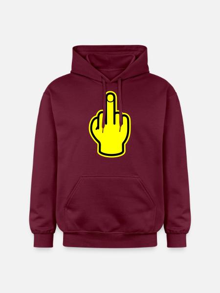 Middle Finger Hand Provocative - Gildan Unisex Softstyle® Midweight Hoodie - maroon