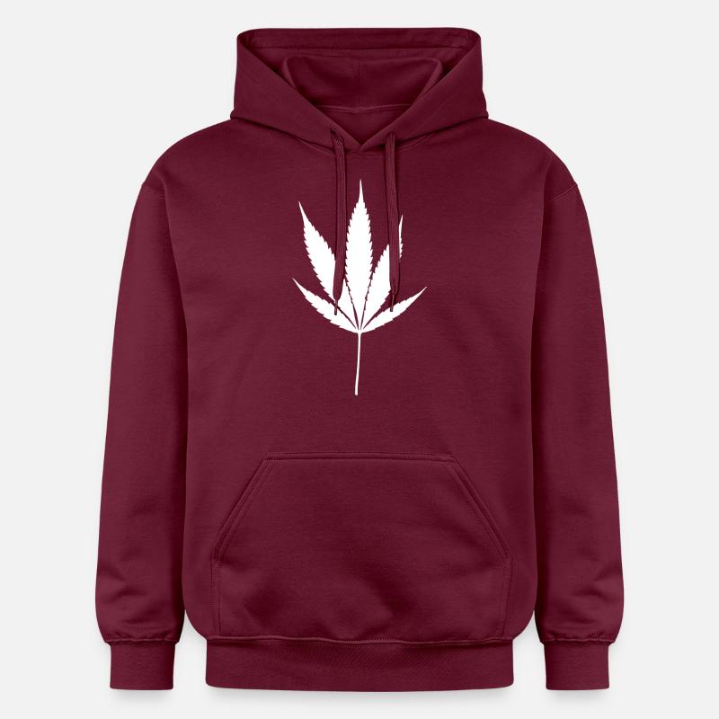Feuille de Cannabis Blanche - Sweat à capuche Softstyle® Gildan Unisexe - maroon