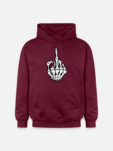 Skull Mittelfinger - Gildan Unisex Softstyle® Midweight Hoodie - Maroon