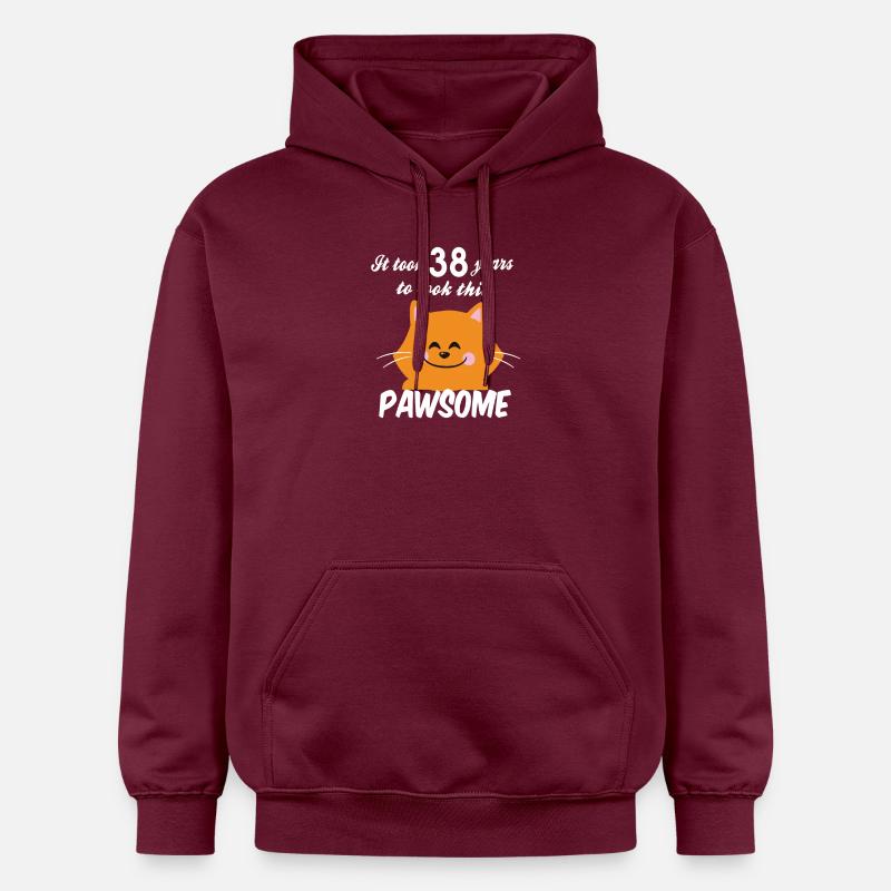 Il a fallu 38 ans pour regarder ce pawsome - Sweat à capuche Softstyle® Gildan Unisexe - maroon