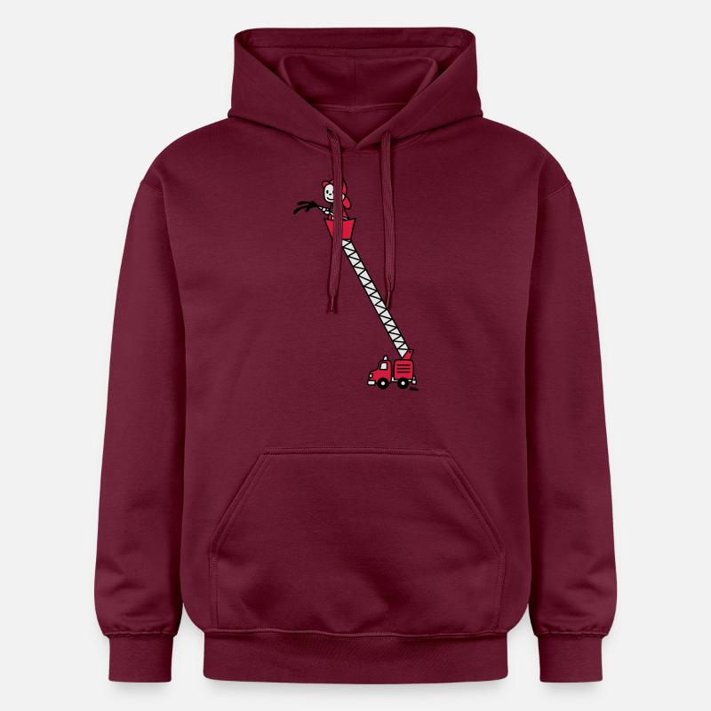 Feuerwehrmann mit Feuerwehrauto (c) - Sweat à capuche Softstyle® Gildan Unisexe - maroon