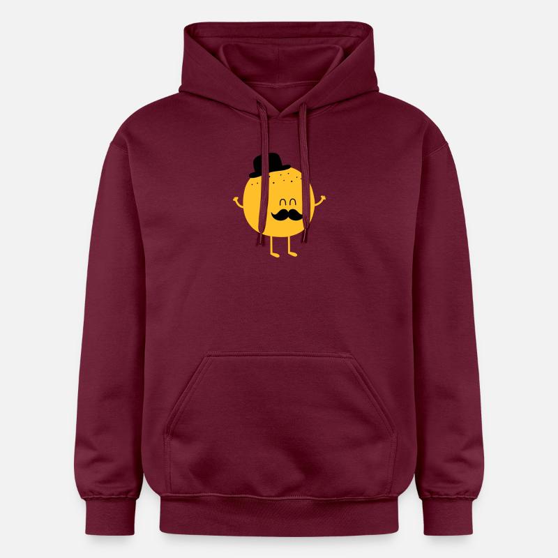 Funny Orange with Mustache - Sweat à capuche Softstyle® Gildan Unisexe - maroon