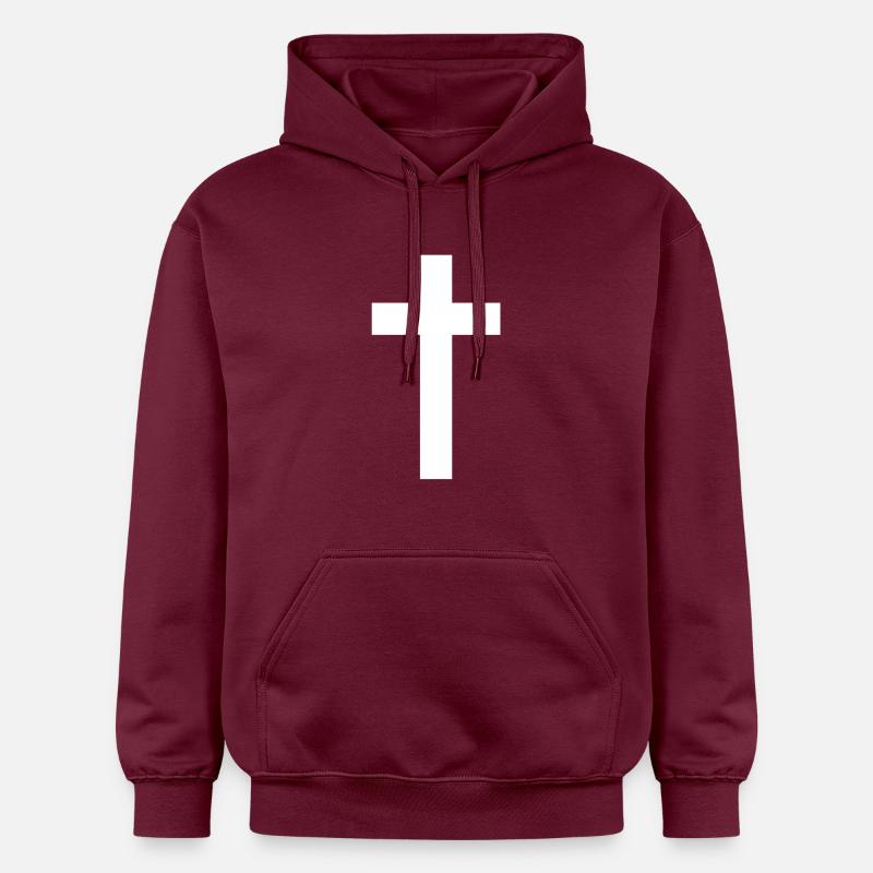 Croix (blanc) - Sweat à capuche Softstyle® Gildan Unisexe - maroon