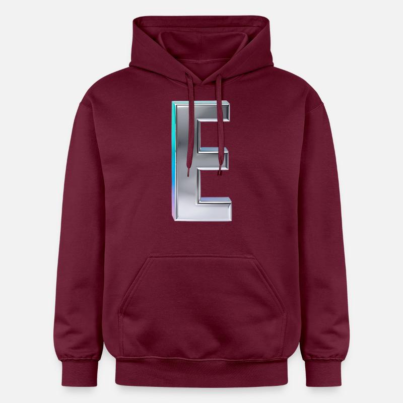 Chrome ,, E " Métallisé - Sweat à capuche Softstyle® Gildan Unisexe - maroon