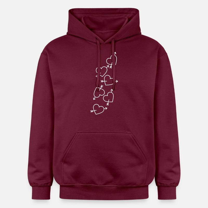 Coeurs Flèche Amoureux - Sweat à capuche Softstyle® Gildan Unisexe - maroon