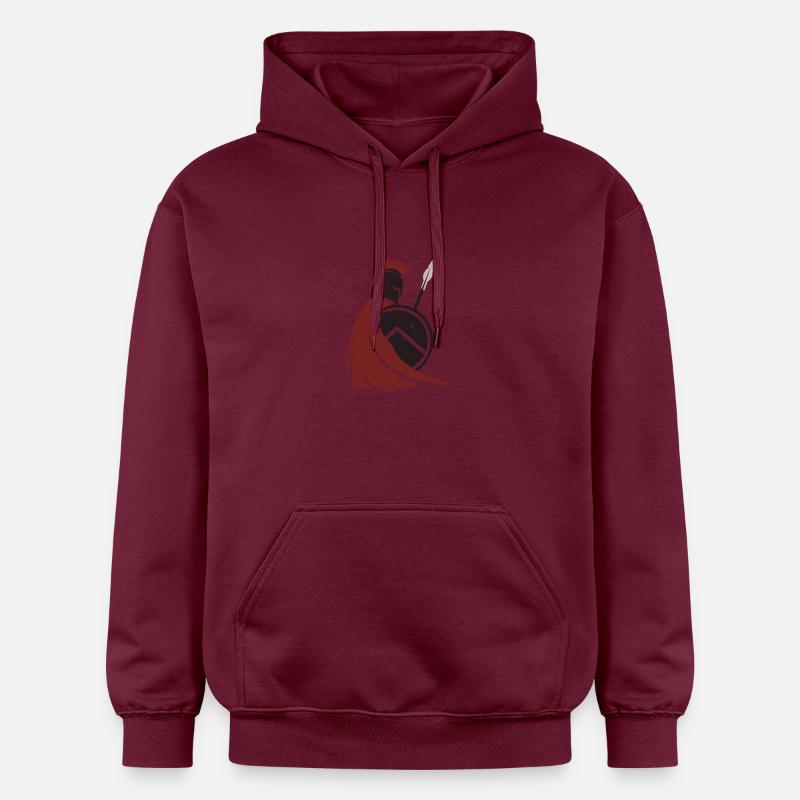 Guerrier Spartiate Stylisé – Force & Honneur - Sweat à capuche Softstyle® Gildan Unisexe - maroon