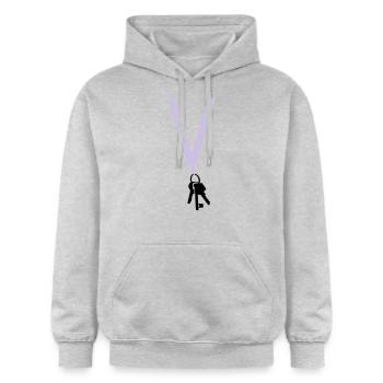 schluessel - Gildan Unisex Softstyle® Midweight Hoodie - Hellgrau meliert - Vorne - Liana (172cm) & Jaron (178cm)
