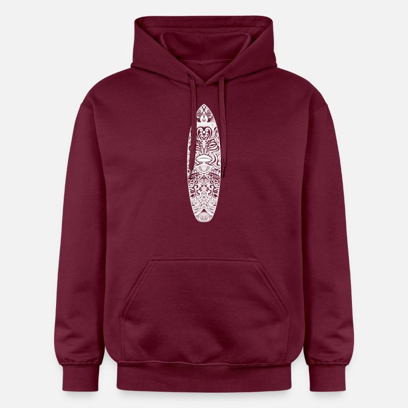 Maori Surf (white version) - Gildan Unisex Softstyle® Midweight Hoodie - maroon
