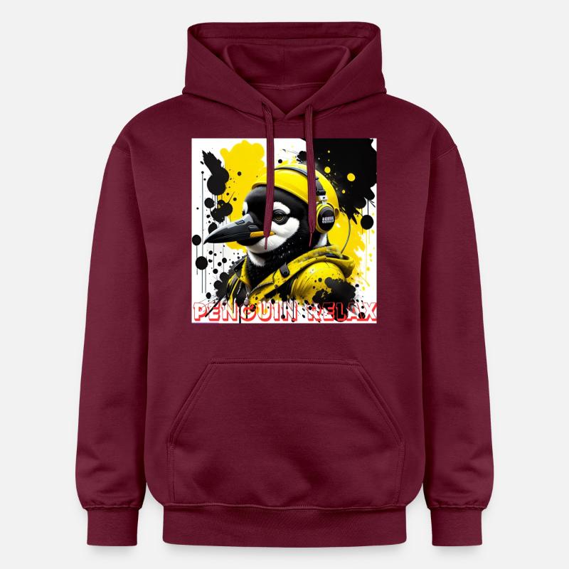 Pingouin détendu - Sweat à capuche Softstyle® Gildan Unisexe - maroon