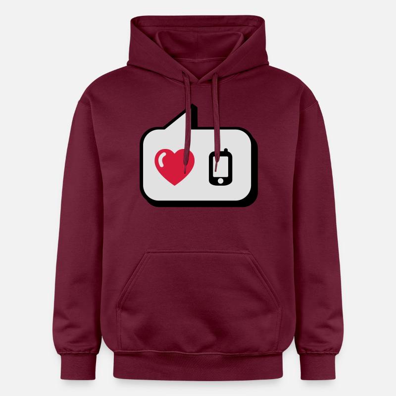 Ballon j'aime le téléphone - Sweat à capuche Softstyle® Gildan Unisexe - maroon
