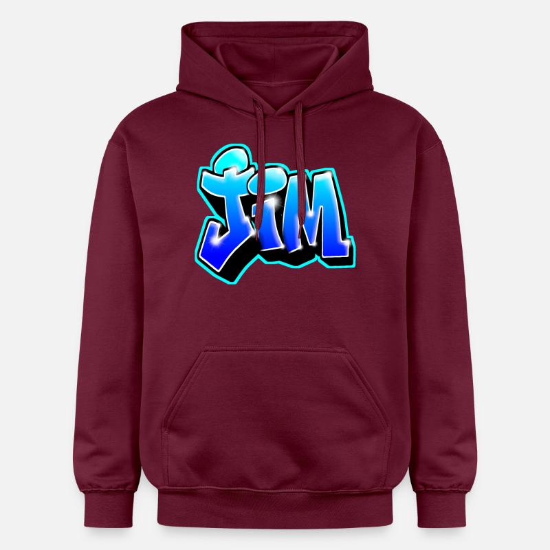 GRAFFITI NAME JIM - Sweat à capuche Softstyle® Gildan Unisexe - maroon