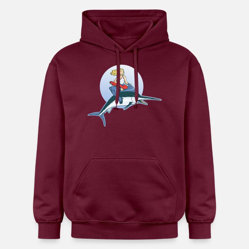Pin Up sur espadon - Sweat à capuche Softstyle® Gildan Unisexe - maroon