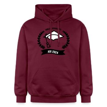 Abitur 2024 - Gildan Unisex Softstyle® Midweight Hoodie - Maroon - Vorne - Liana (172cm) & Jaron (178cm)