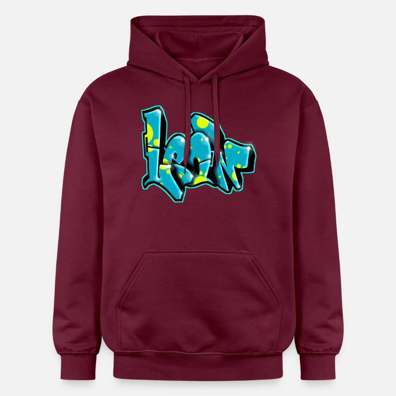 LEON GRAFFITI NAME print - Sweat à capuche Softstyle® Gildan Unisexe - maroon