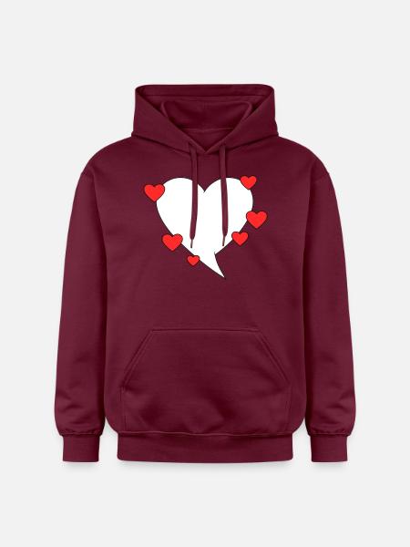 Speech bubble with hearts - Gildan Unisex Softstyle® Midweight Hoodie - maroon
