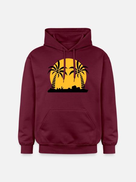 island_palm_sunset_ve2 - Gildan Unisex Softstyle® Midweight Hoodie - maroon