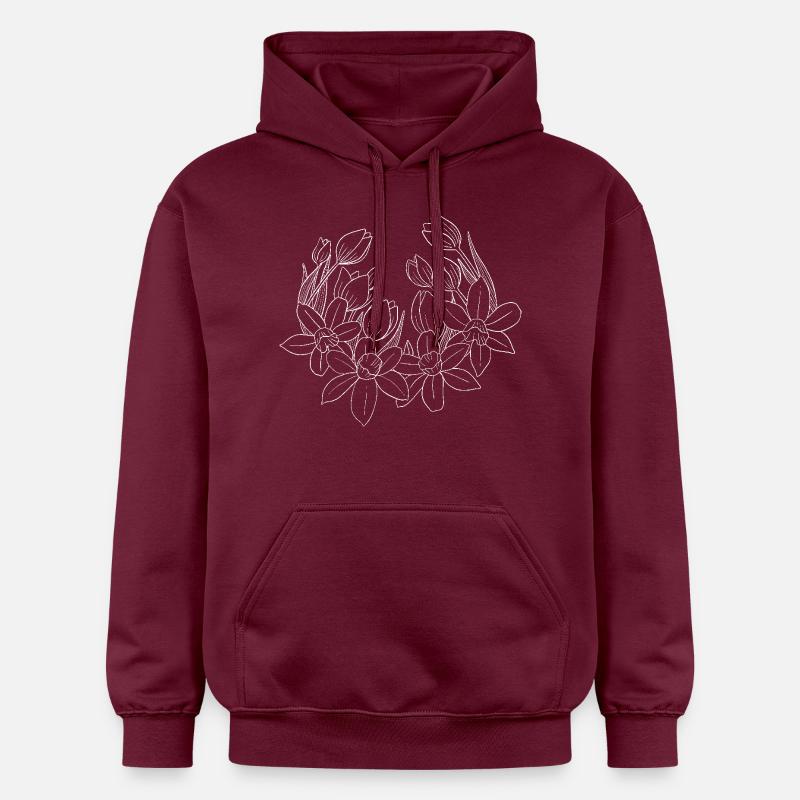 Fleurs printanières blanches - Sweat à capuche Softstyle® Gildan Unisexe - maroon