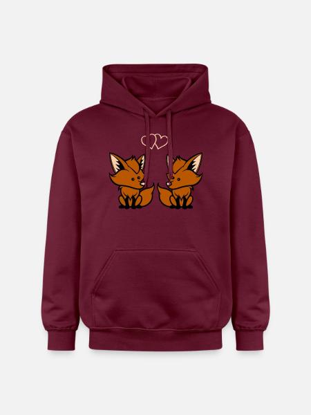 Foxes in love - Gildan Unisex Softstyle® Midweight Hoodie - maroon