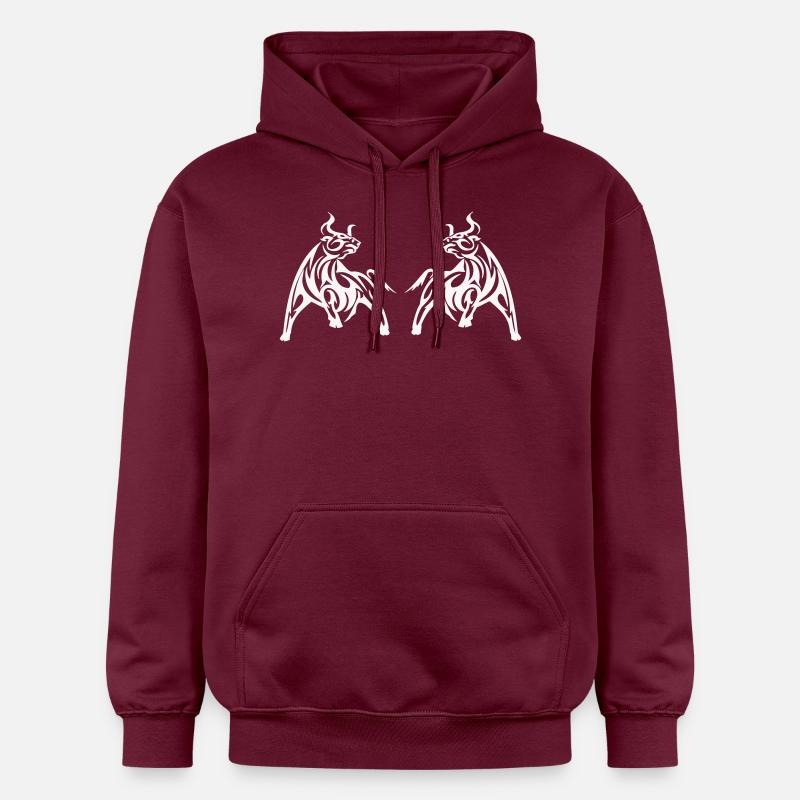 Taureau tribal - Sweat à capuche Softstyle® Gildan Unisexe - maroon