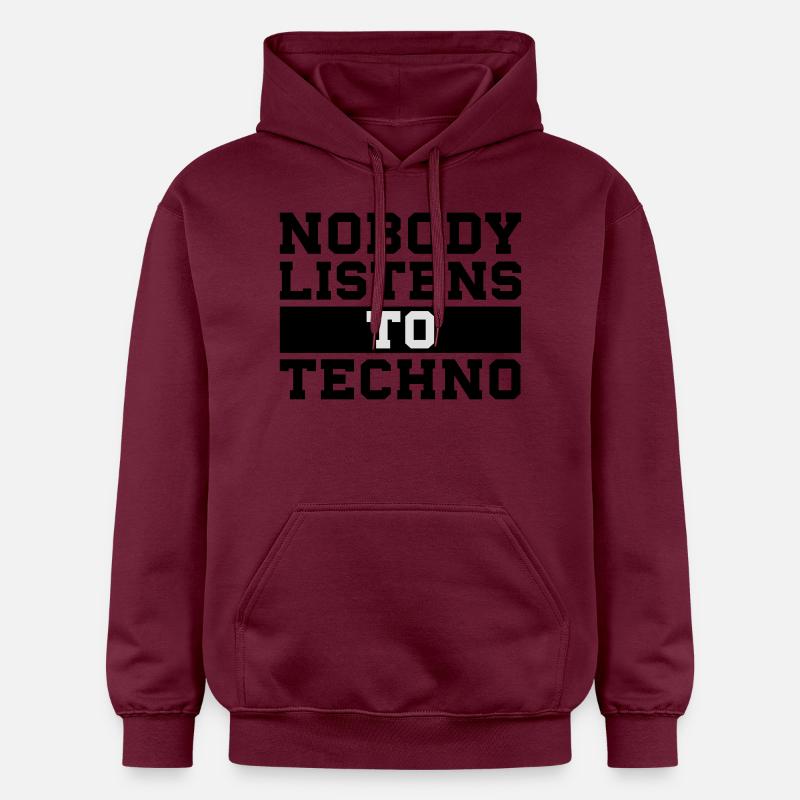 Personne n'écoute de la techno - Sweat à capuche Softstyle® Gildan Unisexe - maroon