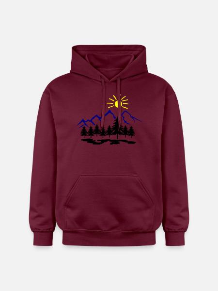 Nature Mountains - Gildan Unisex Softstyle® Midweight Hoodie - maroon