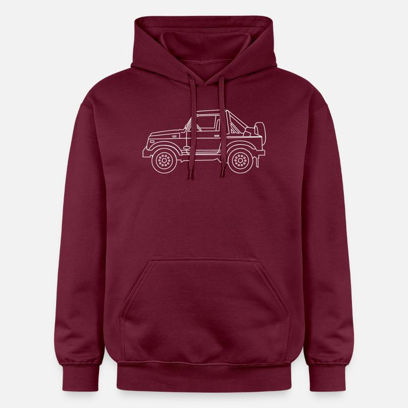 4X4 blanc Samurai - Sweat à capuche Softstyle® Gildan Unisexe - maroon