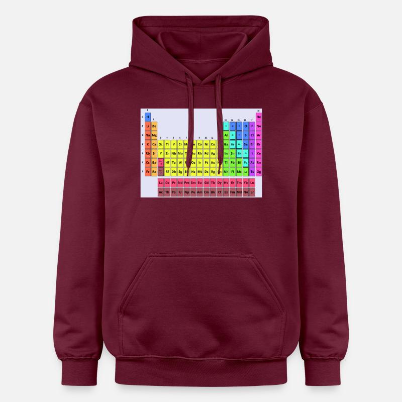 Tableau périodique - Sweat à capuche Softstyle® Gildan Unisexe - maroon