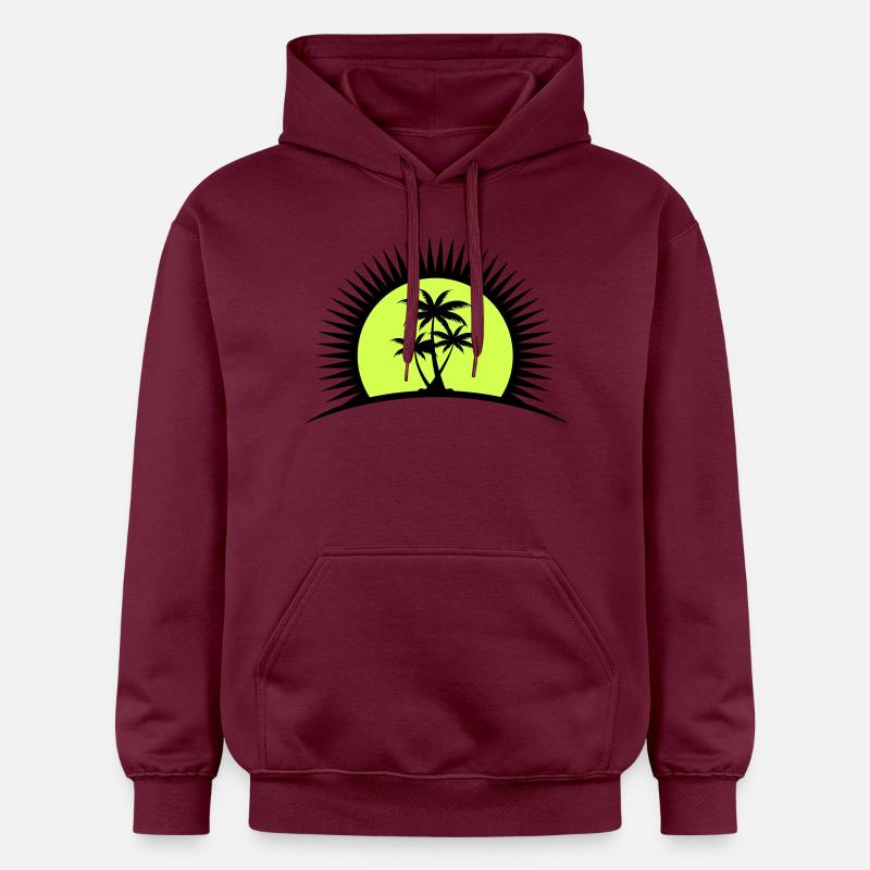 palmier - Sweat à capuche Softstyle® Gildan Unisexe - maroon