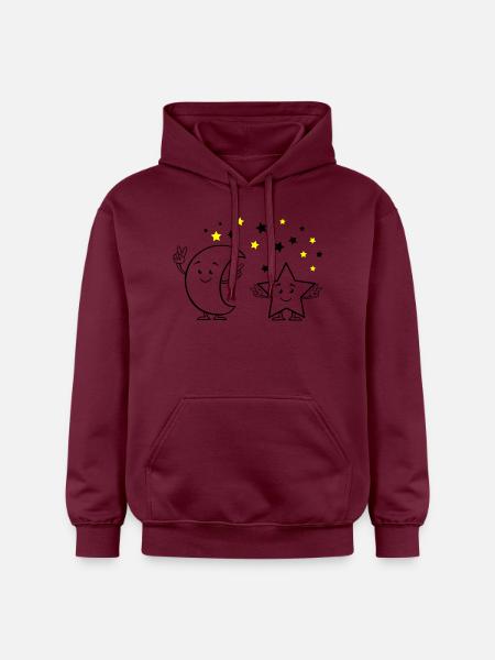 Moon and Stars Comic 02 - Gildan Unisex Softstyle® Midweight Hoodie - maroon