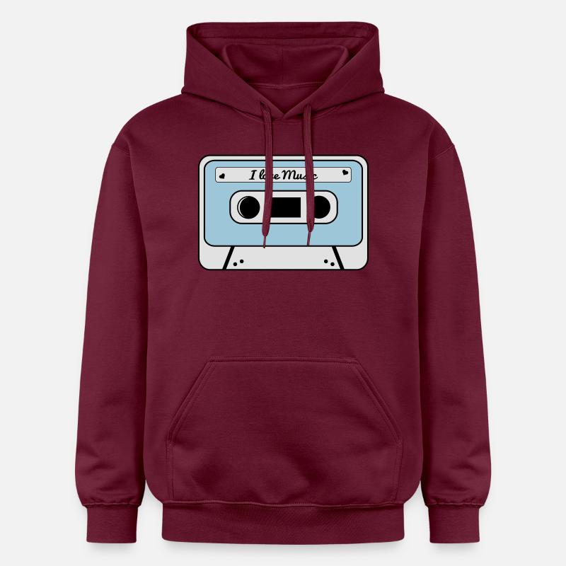 I love music cassette - Sweat à capuche Softstyle® Gildan Unisexe - maroon