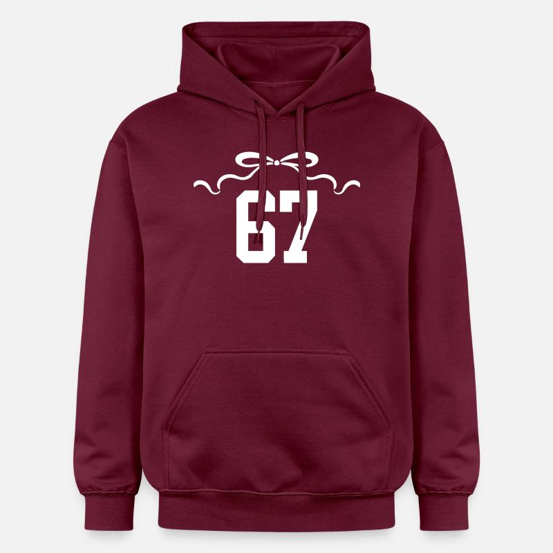 Numéro 67 noeud - 67e anniversaire - Sweat à capuche Softstyle® Gildan Unisexe - maroon