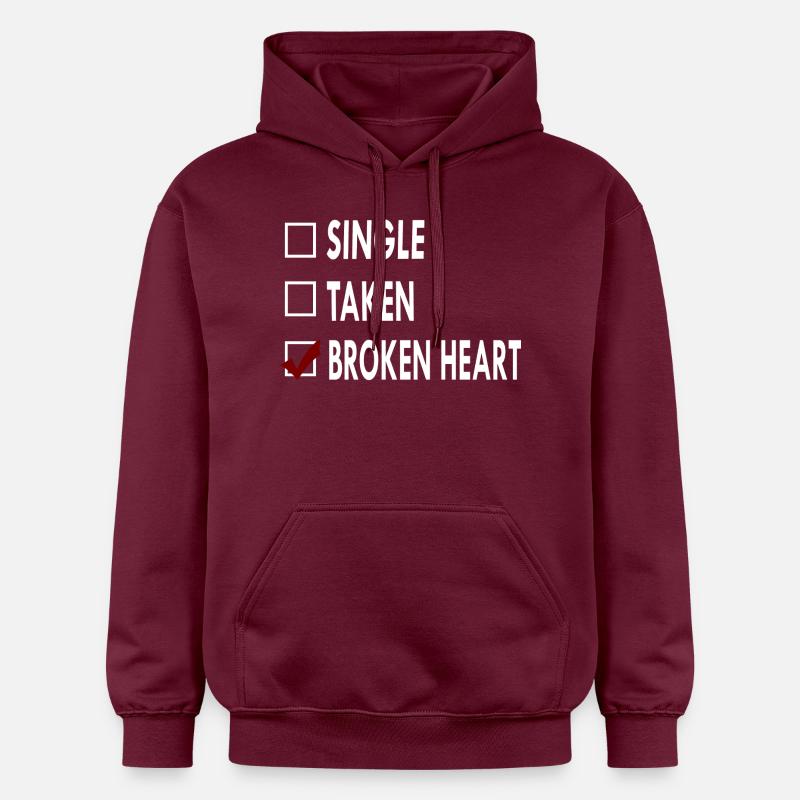 SINGLE BROKEN HEART - Sweat à capuche Softstyle® Gildan Unisexe - maroon