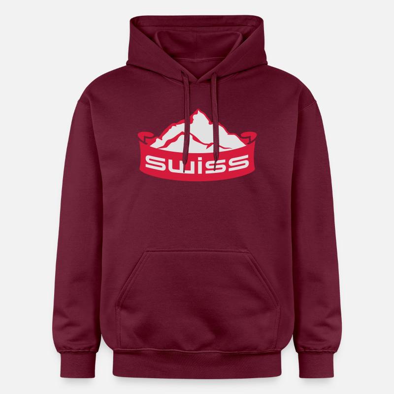 Swiss Mountain Banner Logo - Sweat à capuche Softstyle® Gildan Unisexe - maroon