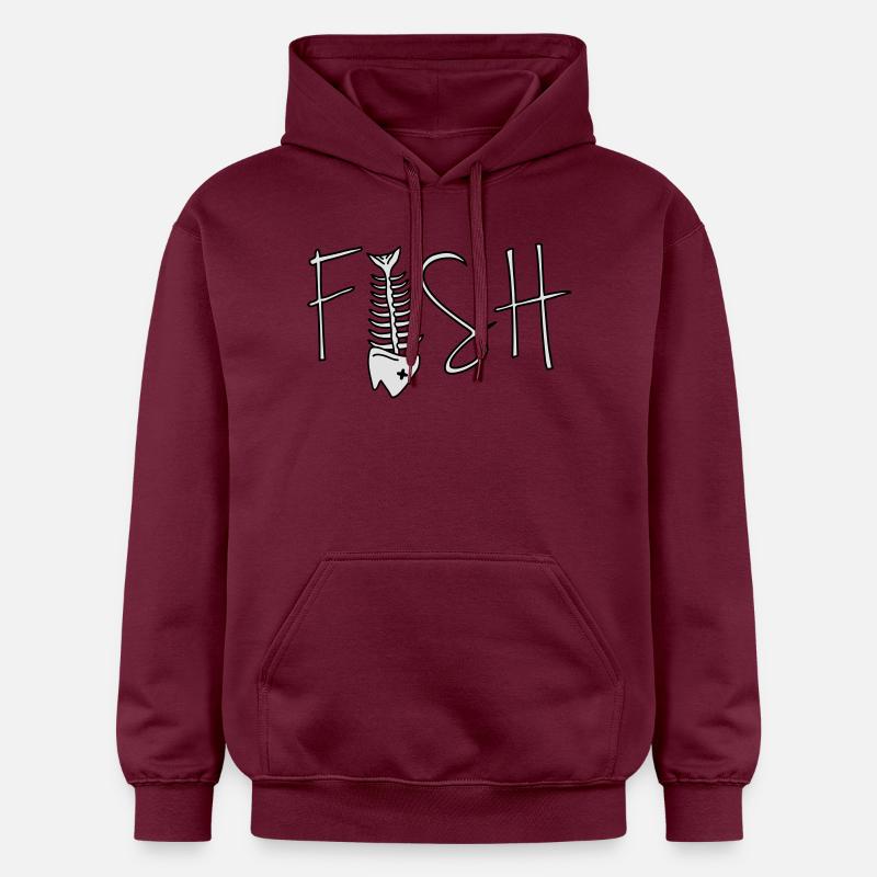 Fish - Sweat à capuche Softstyle® Gildan Unisexe - maroon