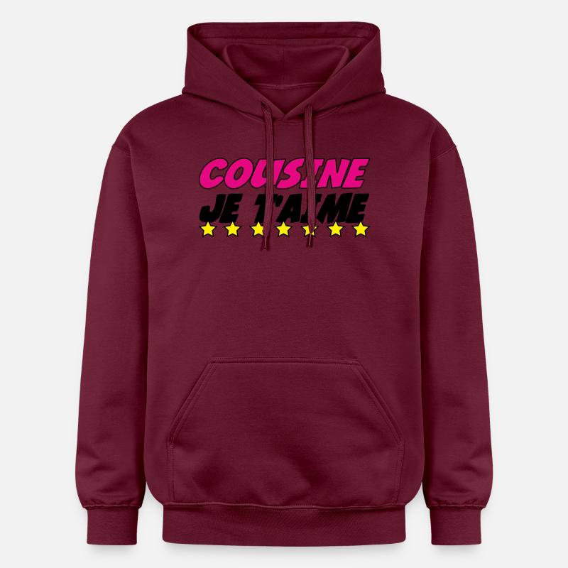 COUSINE JE t'aime - Sweat à capuche Softstyle® Gildan Unisexe - maroon