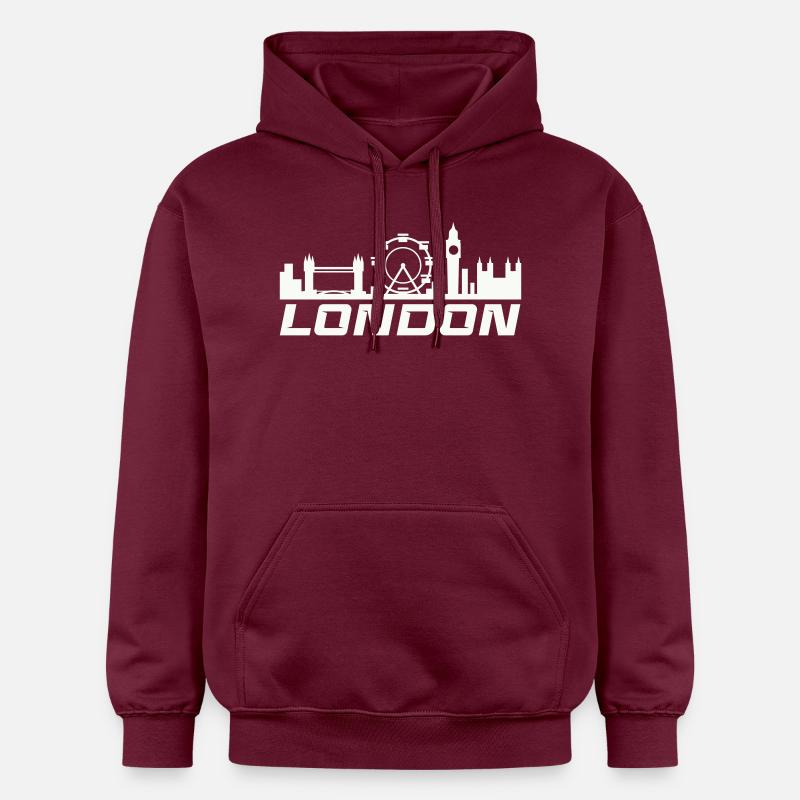 Skyline de Londres - Sweat à capuche Softstyle® Gildan Unisexe - maroon