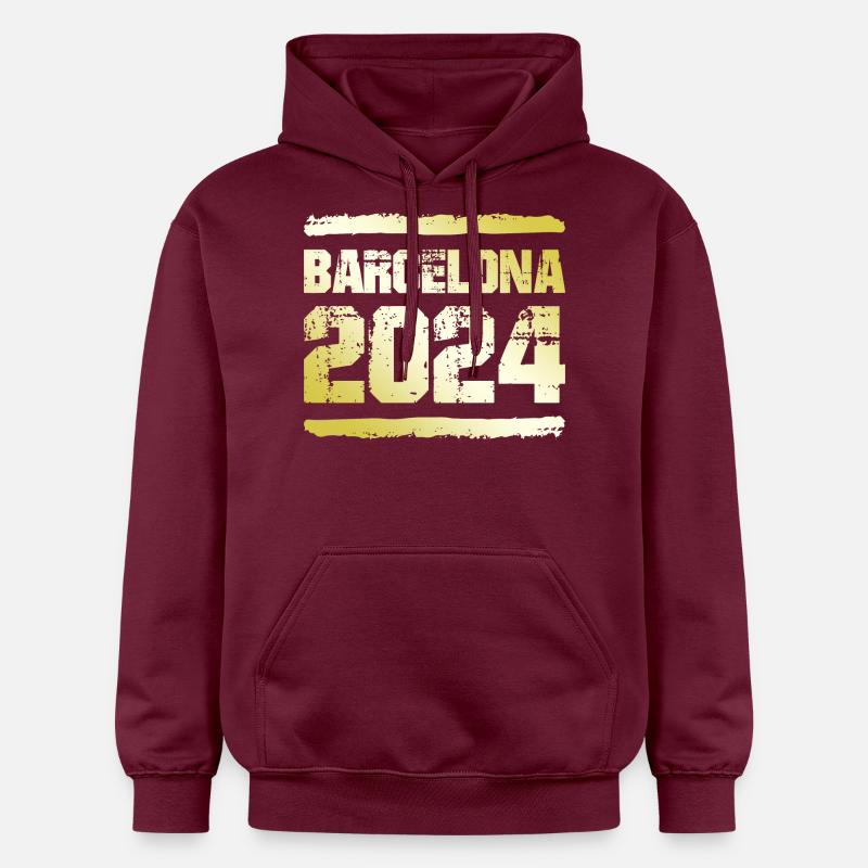Barcelone 2024 Médaille d’or - Sweat à capuche Softstyle® Gildan Unisexe - maroon