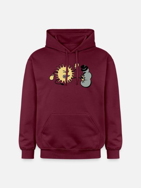 sun kicks snowman - Gildan Unisex Softstyle® Midweight Hoodie - maroon