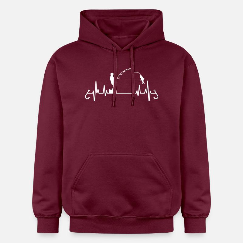 battement de cœur pêcheur - Sweat à capuche Softstyle® Gildan Unisexe - maroon