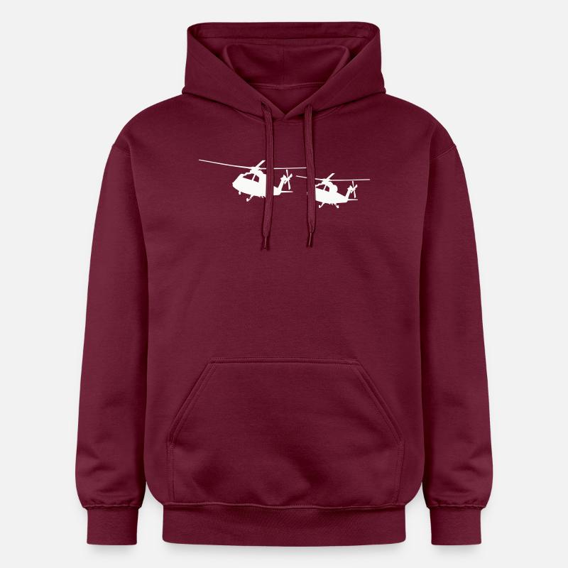 Silhouette d’hélicoptère - Sweat à capuche Softstyle® Gildan Unisexe - maroon