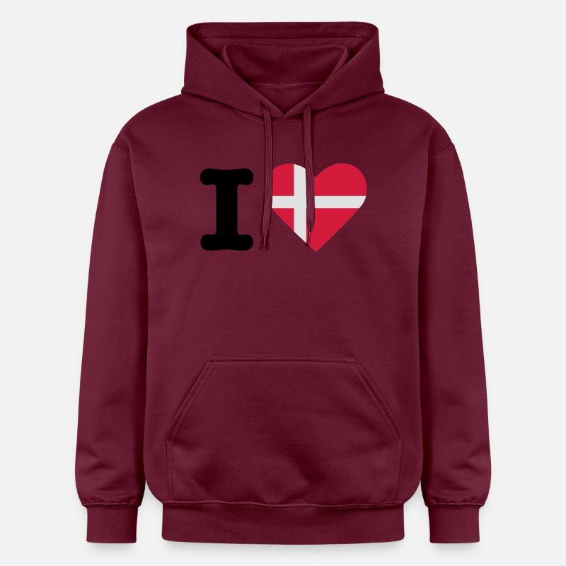 I Love Danemark - Sweat à capuche Softstyle® Gildan Unisexe - maroon