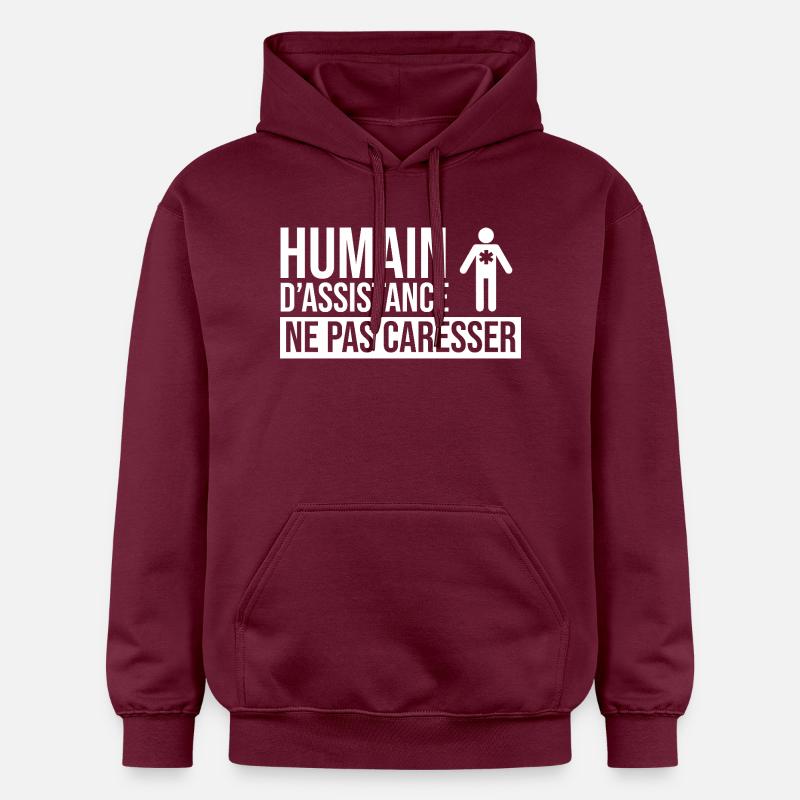Humain d’assistance Ne pas caresser - Sweat à capuche Softstyle® Gildan Unisexe - maroon