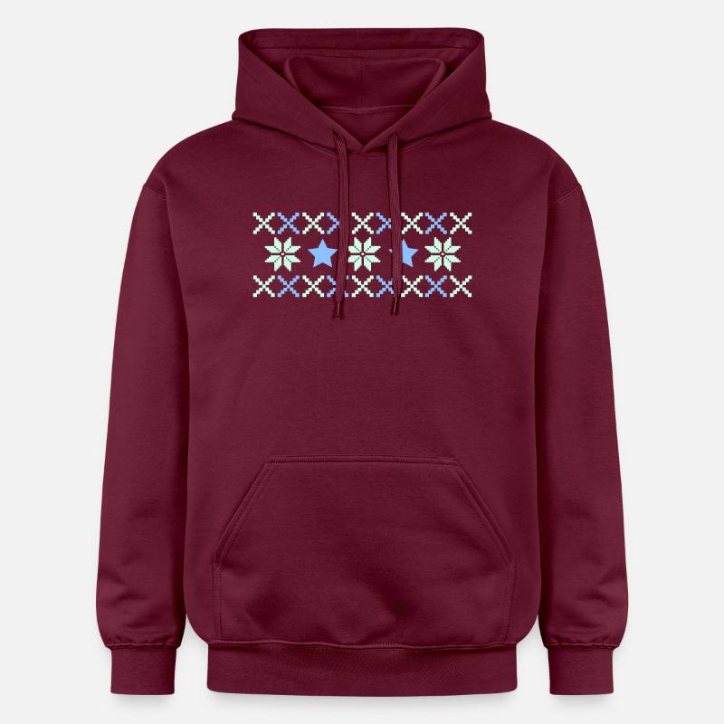 Winter Norway Pattern - Gildan Unisex Softstyle® Midweight Hoodie - maroon