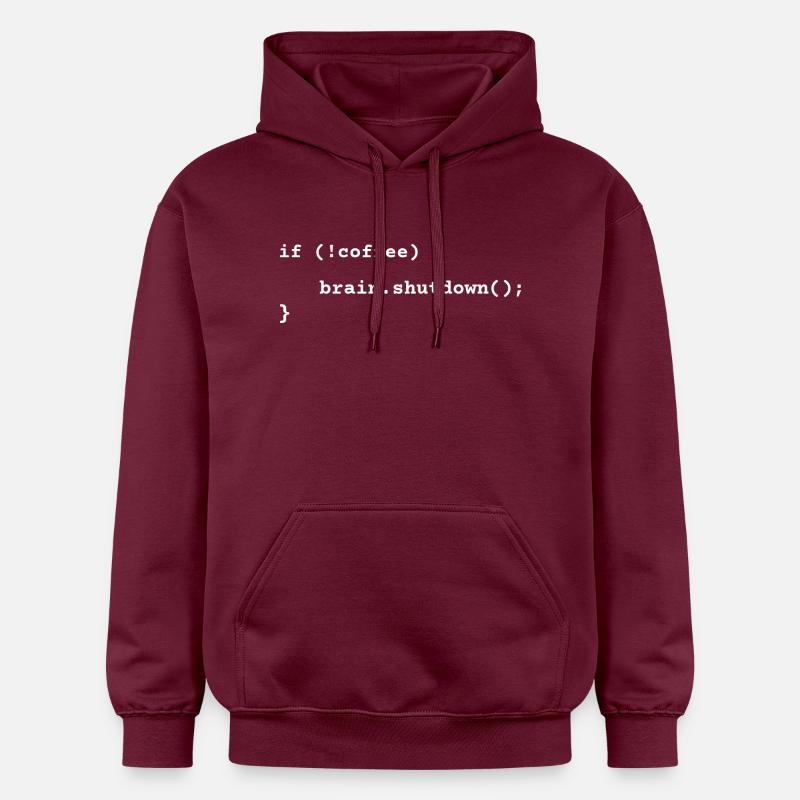 Code Coffee Crisis Funny Programmer Humor Gift - Gildan Unisex Softstyle® Midweight Hoodie - maroon