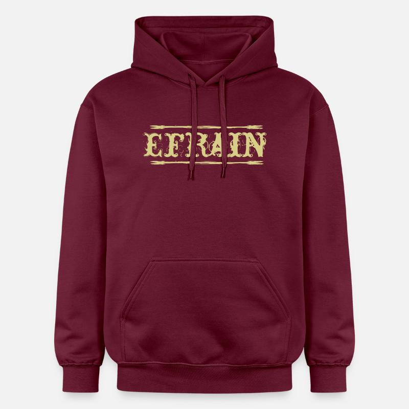 Efrain Golden Text Nom Badge - Sweat à capuche Softstyle® Gildan Unisexe - maroon