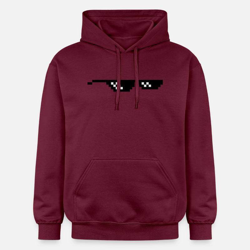 geeks lunettes pixel internet meme - Sweat à capuche Softstyle® Gildan Unisexe - maroon