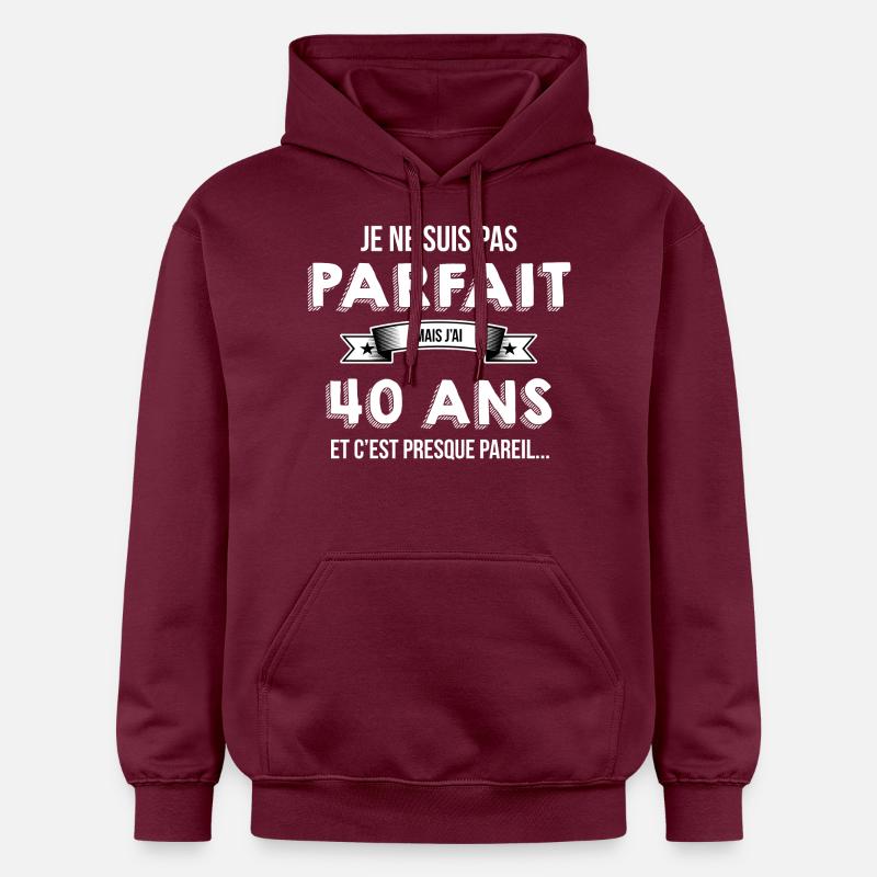40 ans cadeau humour - Sweat à capuche Softstyle® Gildan Unisexe - maroon