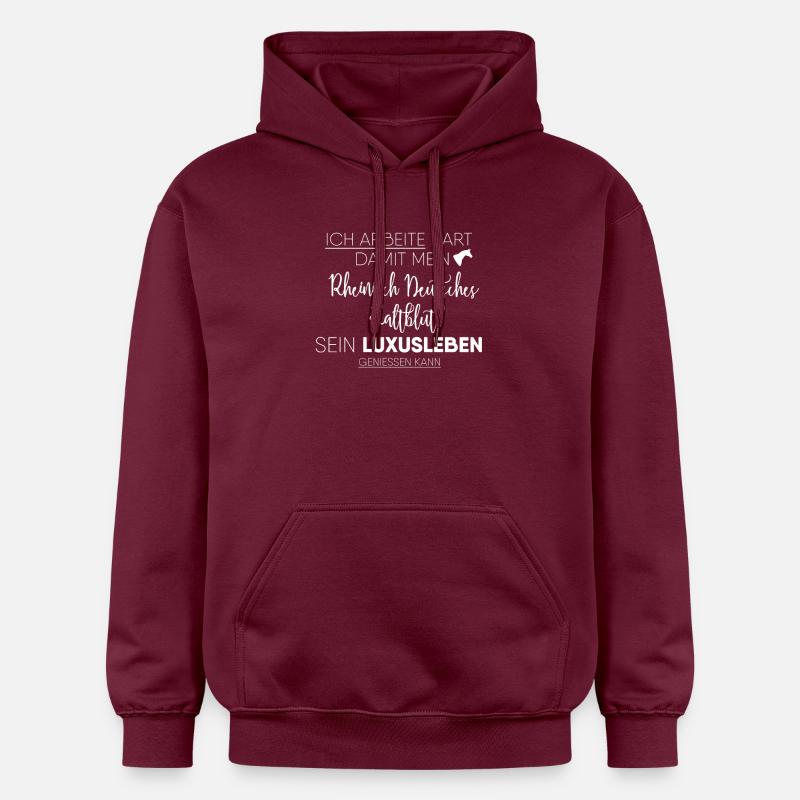 Rheinisch-Deutsches Kaltblut Pferd Geschenk - Gildan Unisex Softstyle® Midweight Hoodie - Maroon