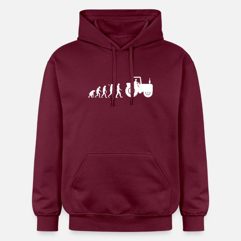 Traktor Landwirtschaft Evolution Geschenk - Gildan Unisex Softstyle® Midweight Hoodie - Maroon
